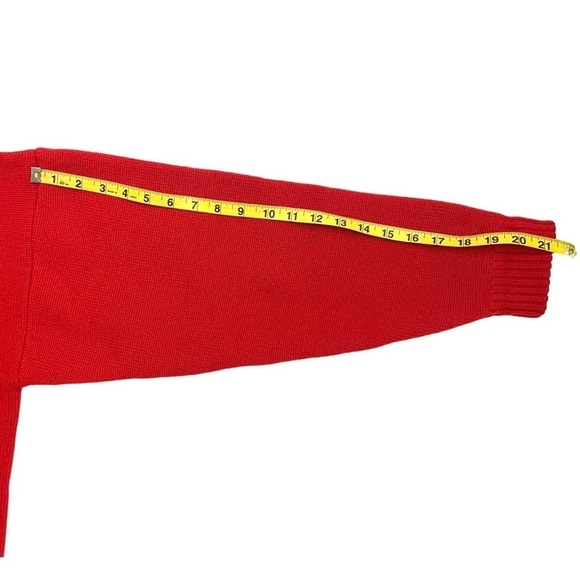 Patagonia Vintage Red Men’s Knit Wool Sweater Quarter Zip Size S Pocket Pullover - Picture 6 of 8